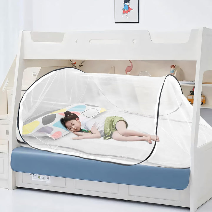 Moskitonetz Bett Pop Up, Tragbares Moskitonetz Reise Pop Up, Mückennetz Einzelbett Faltbar, Einfache