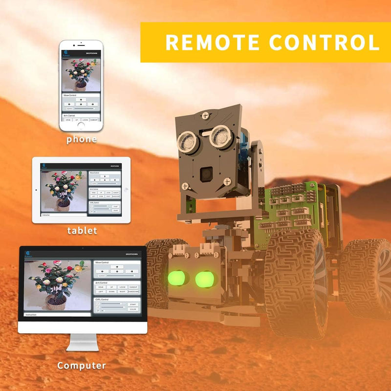 Adeept Mars Rover PiCar-B WLAN-Smart-Robot-Auto-Kit für Raspberry Pi 4/3 Modell B+/B, Spracherkennun