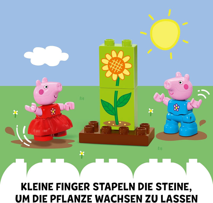 LEGO DUPLO Peppa Wutz Garten mit Baumhaus: Lern-Set für Vorschulkinder zum Bauen und Umbauen mit 2 F