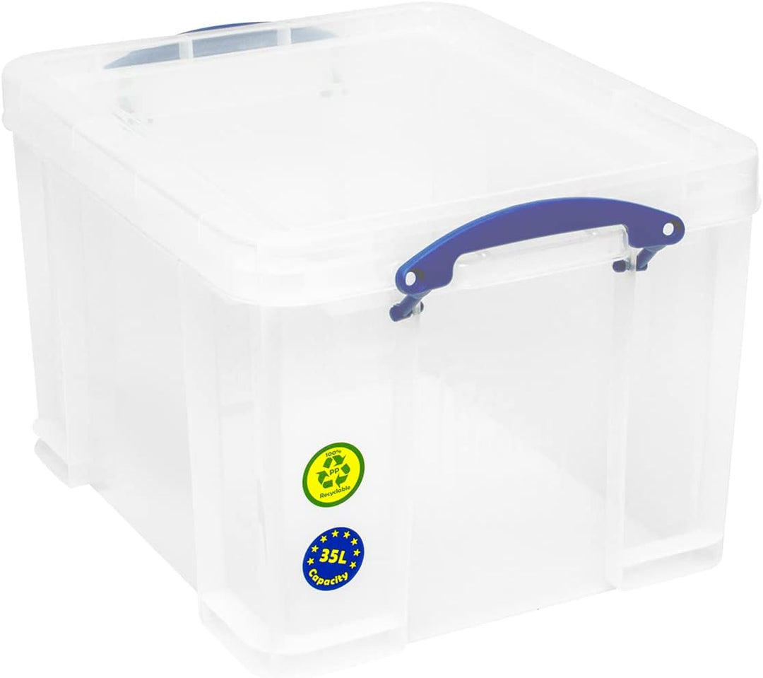 Really Useful Aufbewahrungsboxen 3er-Pack 35 l farblos 35 l 3er-Pack Single, 35 l 3er-Pack Single