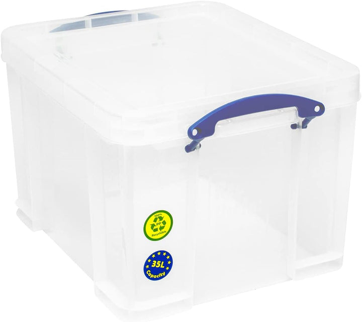 Really Useful Aufbewahrungsboxen 3er-Pack 35 l farblos 35 l 3er-Pack Single, 35 l 3er-Pack Single