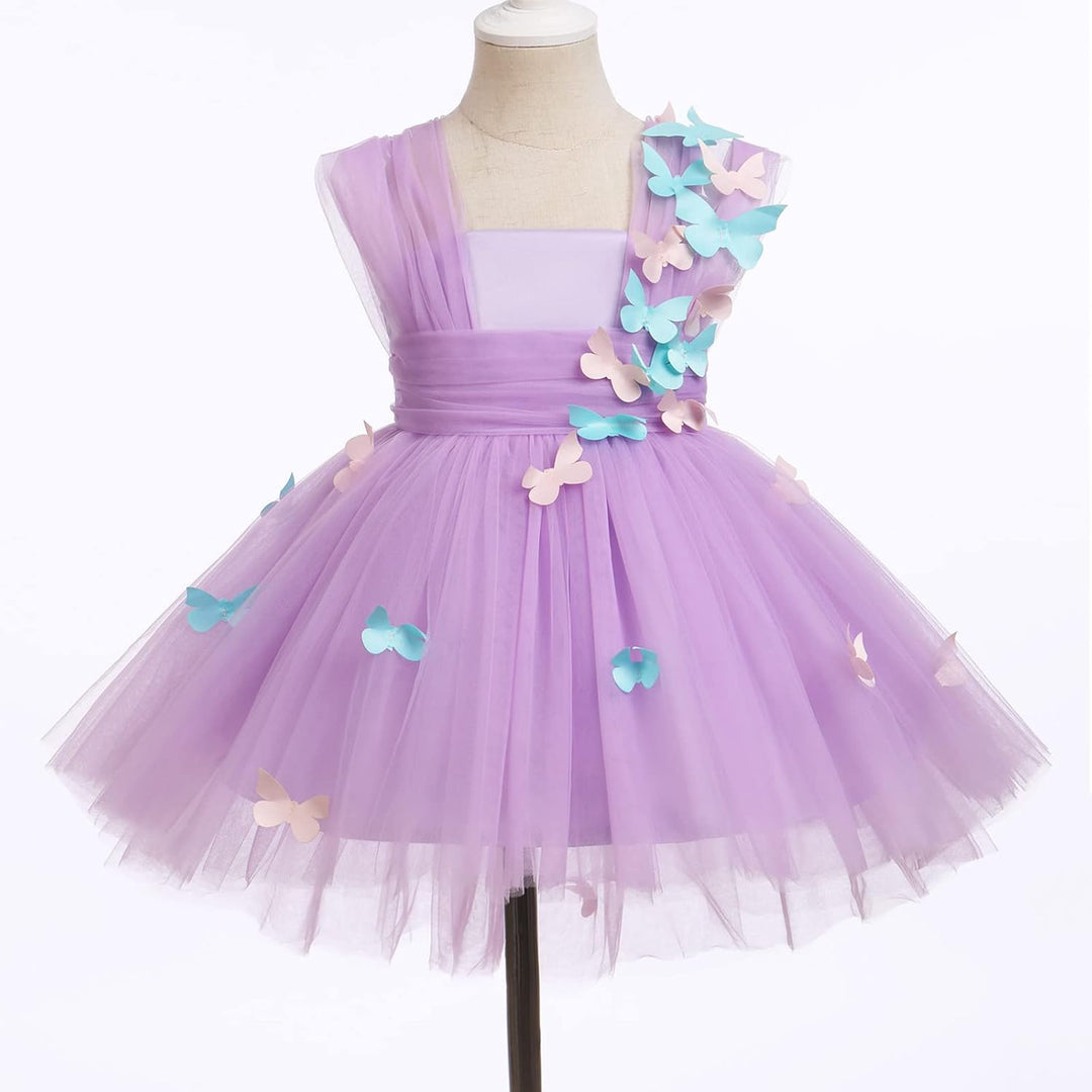 FYMNSI Baby Mädchen Prinzessin Kleid Blumenmädchenkleid Taufkleid Kleinkinder Schmetterling Festlich