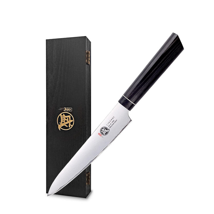 MITSUMOTO SAKARI 14 cm Japanisches Gemüsemesser, Handgeschmiedetes Obstmesser, Professionelles Schäl