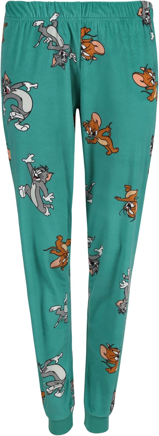 sarcia.eu Tom and Jerry Damen Schlafanzug in Türkis, zweiteilig, langärmlig, Warmer Schlafanzug XS P