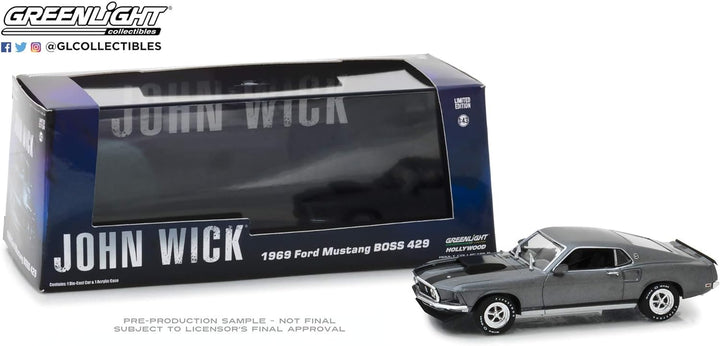 Greenlight 1969 Ford Mustang BOSS 429 John Wick 1:43 86540