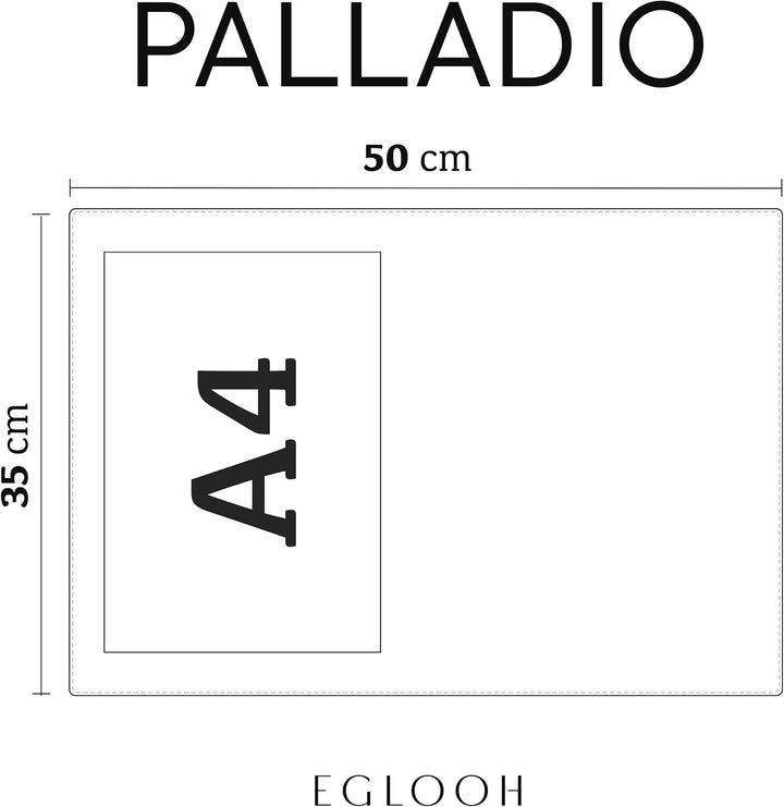 Eglooh - Palladio - Schreibtischunterlage echtem Leder Hell Braun cm 50x35 - Handwerkliche Nähte und