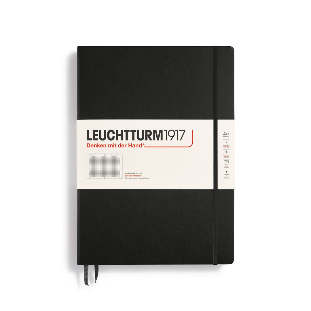 LEUCHTTURM1917 307959 Notizbuch Master Classic (A4+), Hardcover, 235 nummerierte Seiten, Schwarz, ka