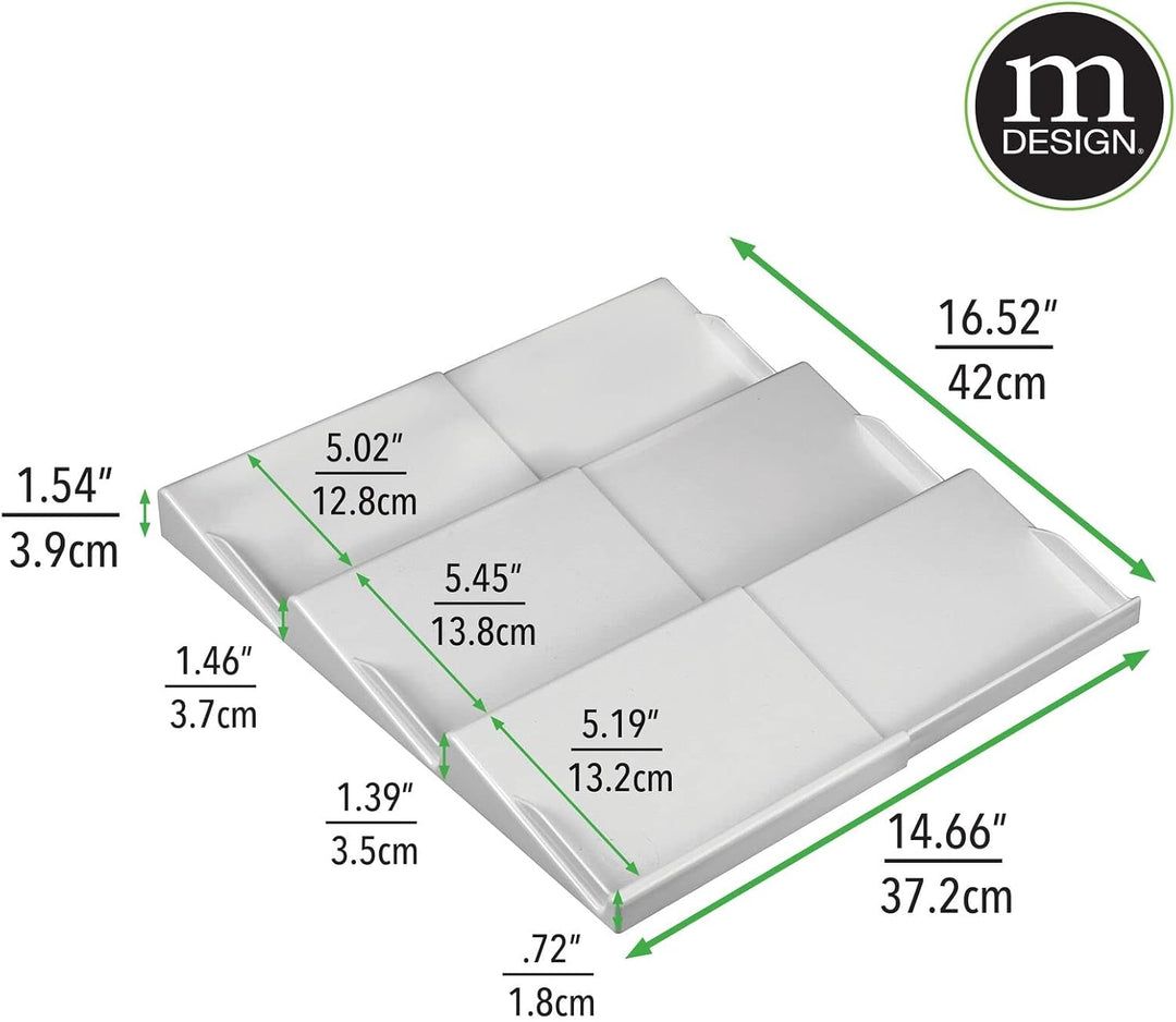 mDesign Schubladen Organizer für Gewürze – von 20 cm bis 36,8 cm ausziehbares Gewürzregal für die Kü
