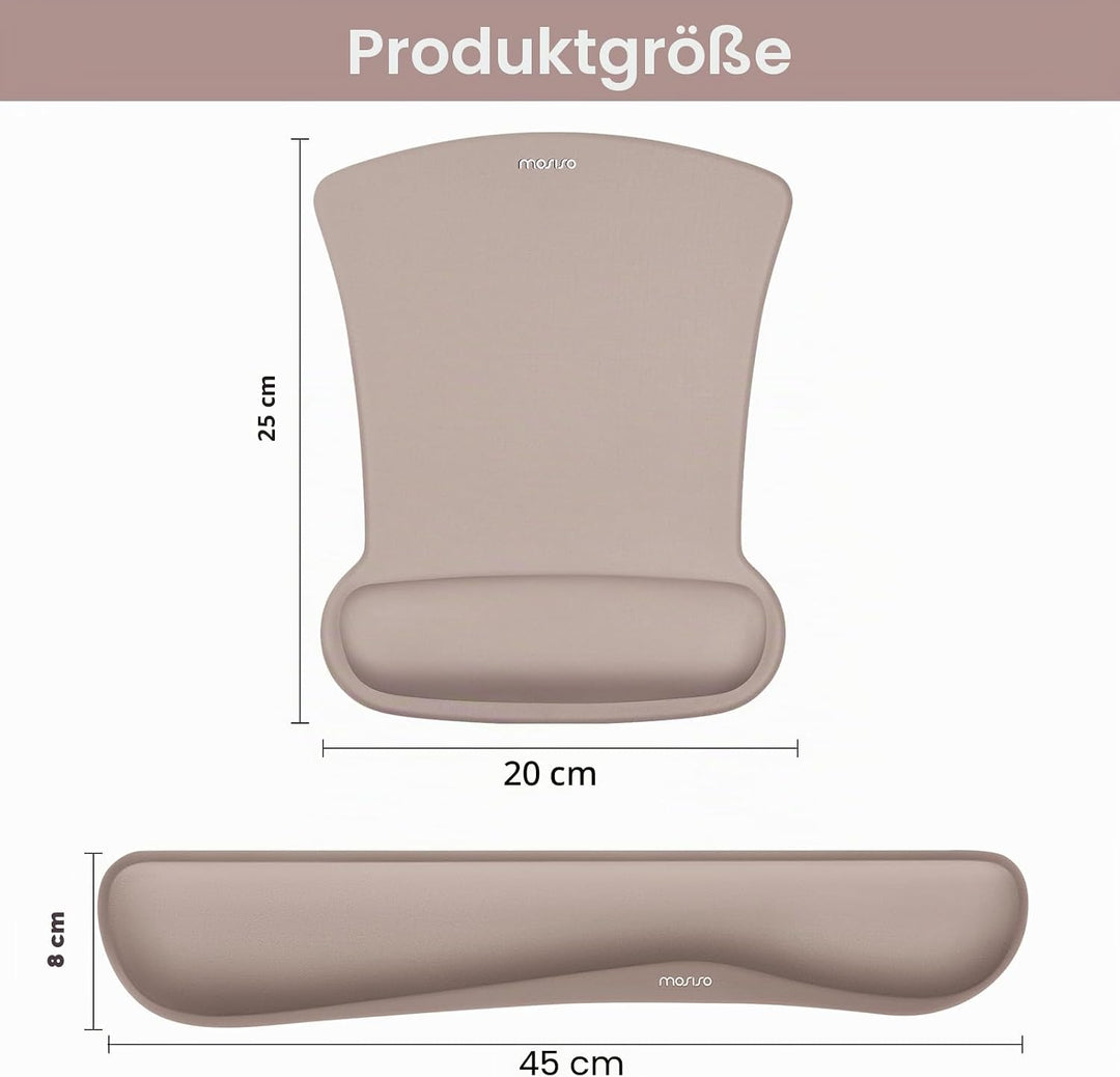 MOSISO Handgelenkauflagen für Mauspad&Tastatur Set,Ergonomisches Mauspad Rutschfester Boden Zuhause/