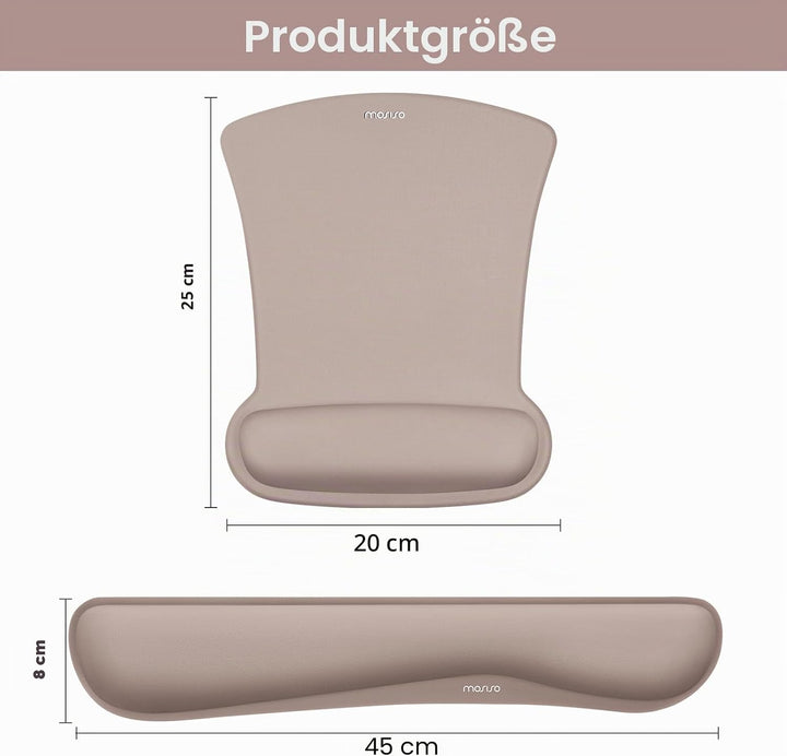 MOSISO Handgelenkauflagen für Mauspad&Tastatur Set,Ergonomisches Mauspad Rutschfester Boden Zuhause/