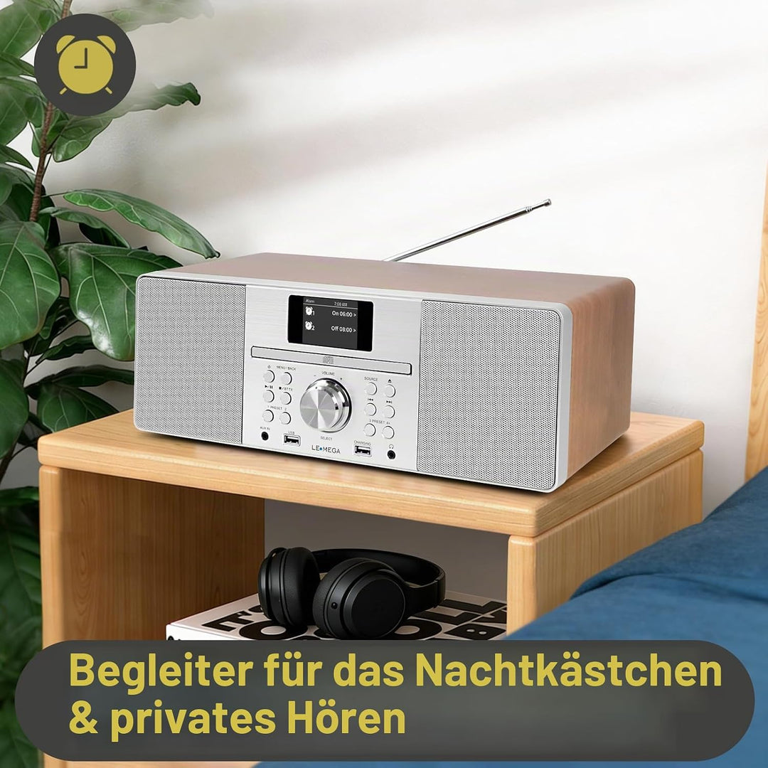 LEMEGA MSY1P All-In-One Musiksystem,CD-Player,DAB/DAB+ und FM Digitalradio,Bluetooth Lautsprecher,20