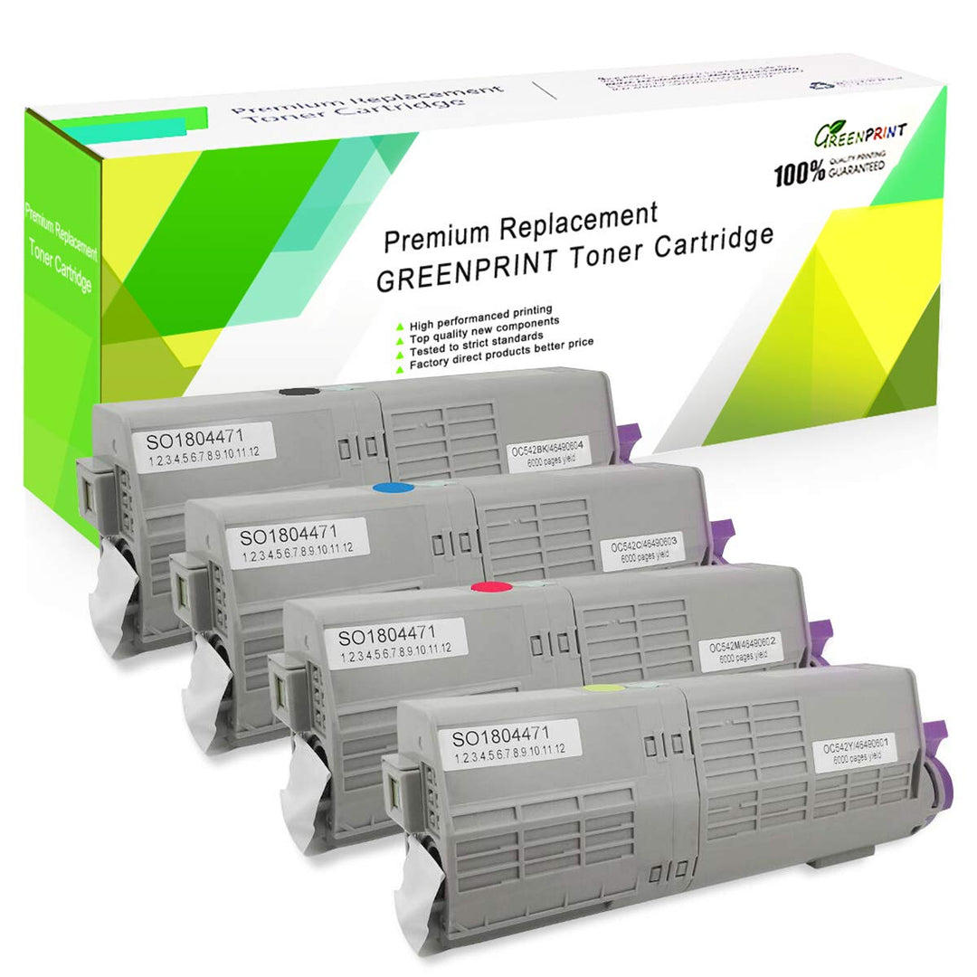 GREENPRINT 4 Farben Kompatible Tonerkartuschen C542 C532 MC563 MC573 7000 Seiten für Schwarz & 6000