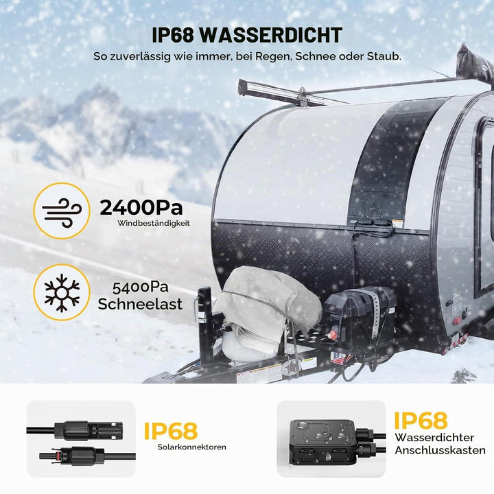 BougeRV Yuma 200W CIGS Solarpanel Flexibel 360° Flexible Solarmodule ETFE IP68 mit Ösen Solarplatten