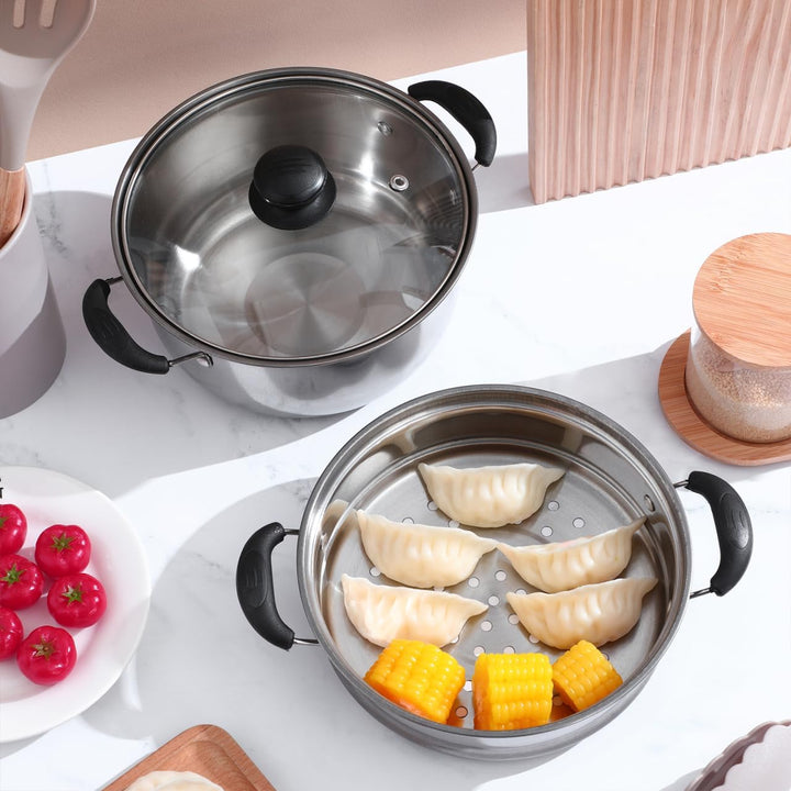 PRETYZOOM Suppentopf Action Topf zum Einführen mit Dampfgarer mit Sieb Couscous-Topf Induktion Kocht