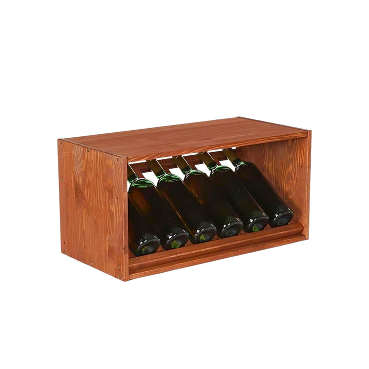 PROREGAL Modulares Weinregal VINCELLAR MOD | HxBxT 30x60x30cm | Schräg Modul für 6 Flaschen | Massiv