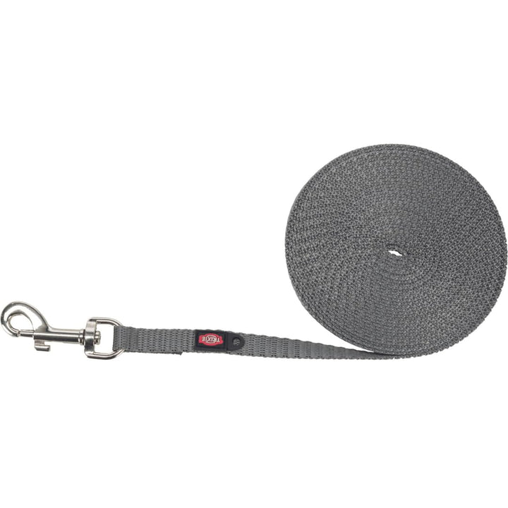 TRIXIE Schleppleine XS–S, 15 m 10 mm in grafit - Lange Hundeleine für Training und Outdoor - für seh