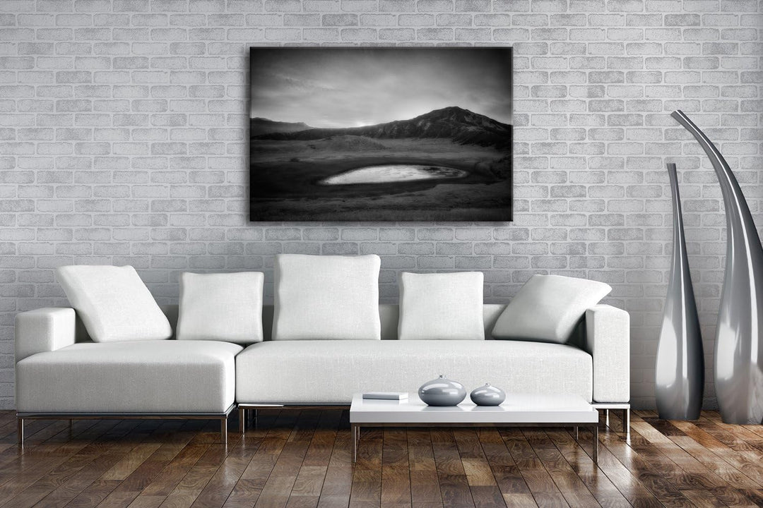 deyoli Bergsee in Japan Aso Kumamoto Format: 60x40 Effekt: Schwarz/Weiss als Leinwand, Motiv fertig