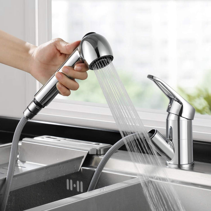 BONADE Küchenarmatur mit Ausziehbare Brause, Wasserhahn Einhebelmischer mit 360° Drehbar, Hochdruck