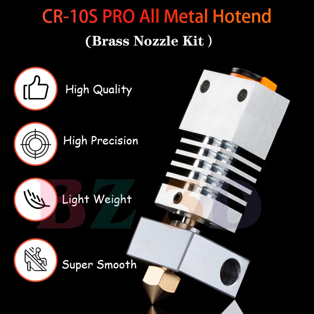 BZ 3D CR-10S Pro All Metal Hotend,Präzisions Hotend Upgrade Kit,Heatbreak aus Titanlegierung,MK8 Mes