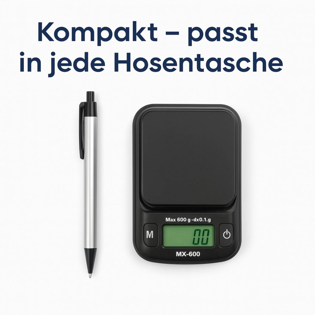 Weedness Feinwaage Waage milligramm 0,1g/250g Micron - Taschenwaage Digital Briefwaage Tischwaage Go