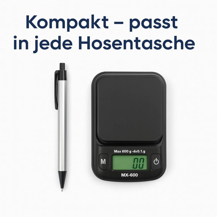 Weedness Feinwaage Waage milligramm 0,1g/250g Micron - Taschenwaage Digital Briefwaage Tischwaage Go