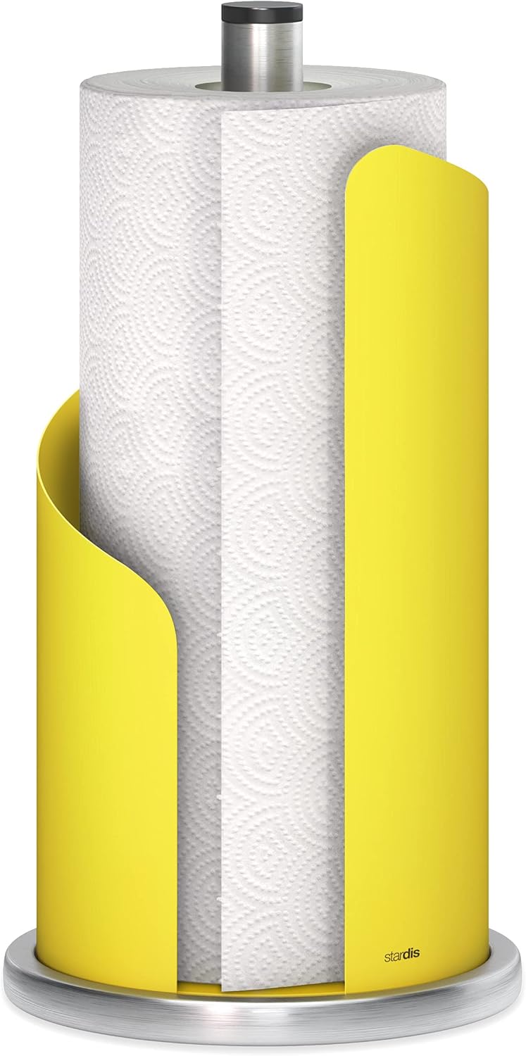 Design Küchenrollenhalter Edelstahl matt H 30 Ø15 cm Rollenhalter Papierrollenhalter für Küchenrolle