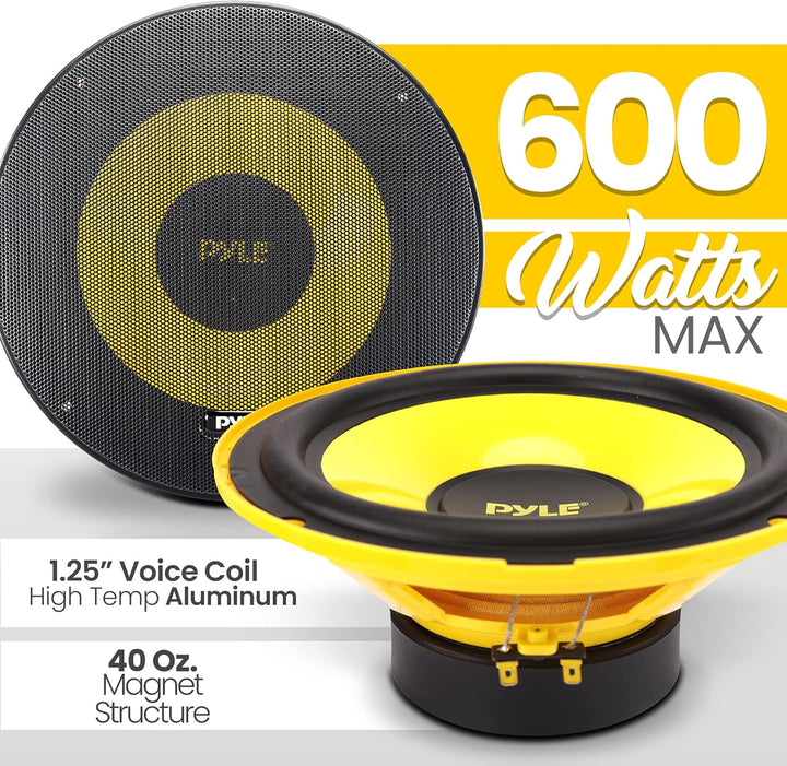 Pyle Auto Lautsprecher 8" Midbass – 600W, 4 Ohm Woofer mit 40oz Magnet, 3.1" Tiefe Klare Klangqualit