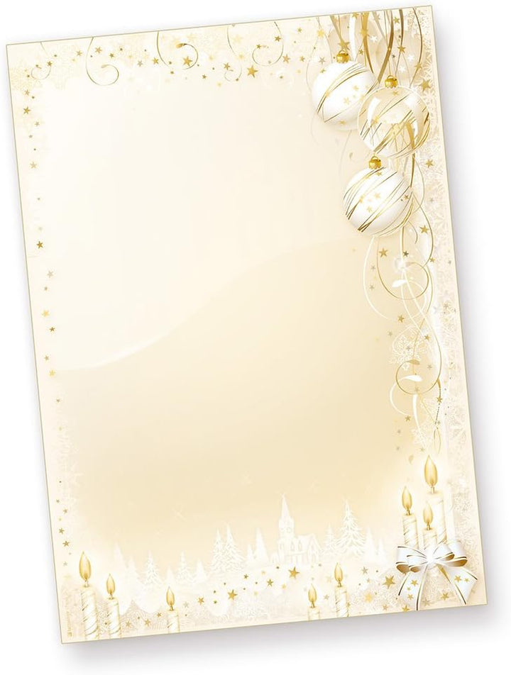 Weihnachtsbriefpapier Weihnachtsmärchen Set (25 Sets ohne Fenster) weihnachtliches Papier A4 Briefpa