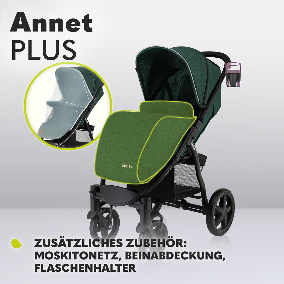 LIONELO Annet Buggy bis 22 kg mit Liegefunktion, Kinderwagen klein zusammenklappbar mit Zubehör, Eva