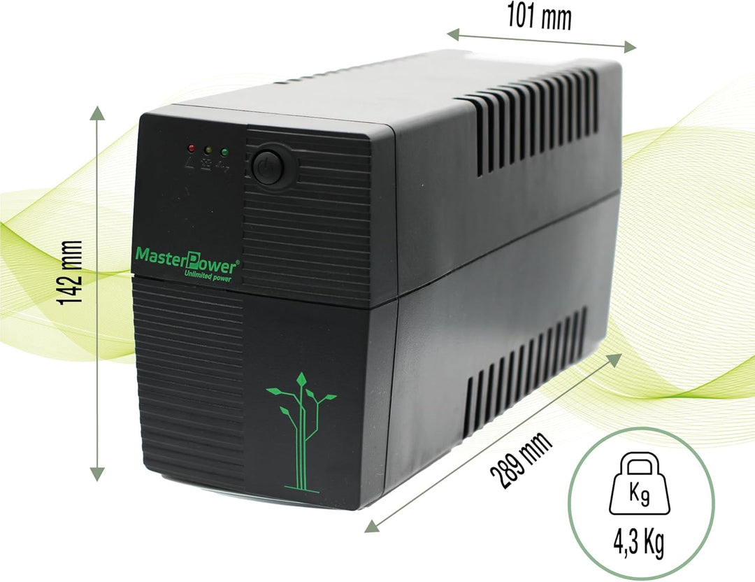 Master Power USV, Unterbrechungsfreie Stromversorgung, UPS 650 VA, konstante Ausgangsspannung 360 W,