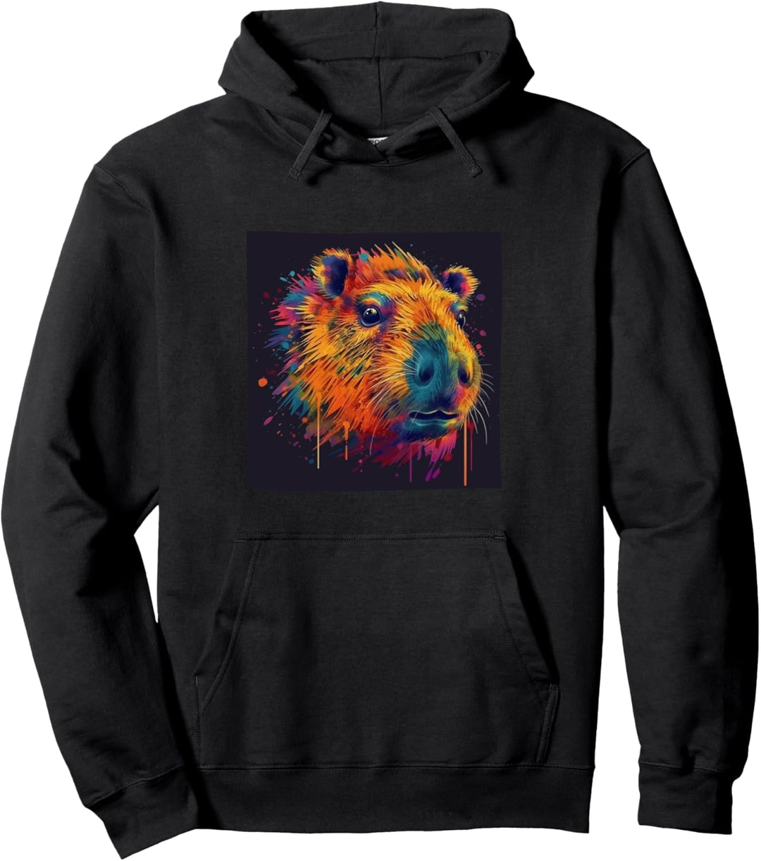 Capybara Bunte Grafik Pullover Hoodie