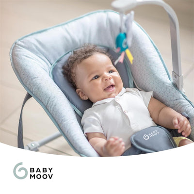 Babymoov Babywippe Graphik blue, 5-fach verstellbare Rückenlehne, abnehmbarer Spielbogen, Blue