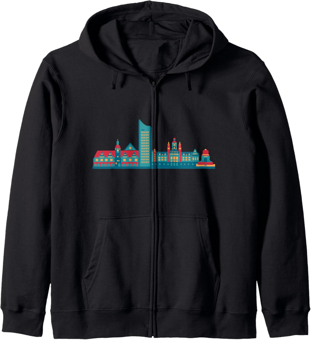 Leipzig Skyline Sachsen Ostdeutschland Souvenir Geschenk Kapuzenjacke