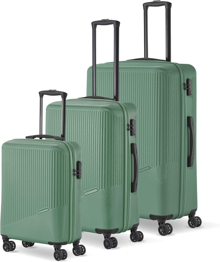 travelite 4-Rad Koffer Set 3 teilig Grössen L/M/S, Gepäck Serie BALI: ABS Hartschalen Trolleys mit T