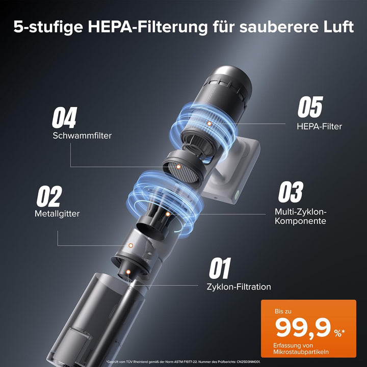 roborock H60 Hub Pro kabelloser Staubsauger mit automatischer Absaugstation, 170AW Saugleistung für