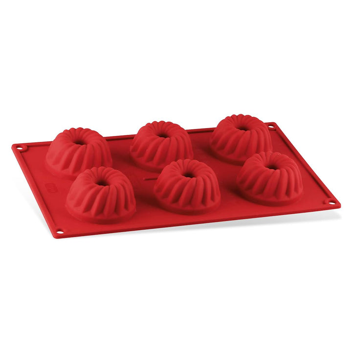 Dr. Oetker 1270 Mini Gugelhupfform 6-er Silikon Flexxibel, Gugelhupf Backform, für süsse Mini-Gugelh