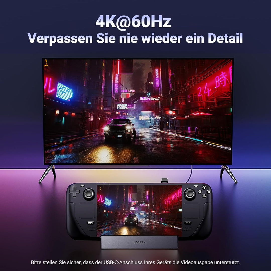UGREEN Steam Deck Dock 9-in-1 Dockingstation 4K@60Hz HDMI 10Gbps USB Ports Verstellbarer Ständer Kom