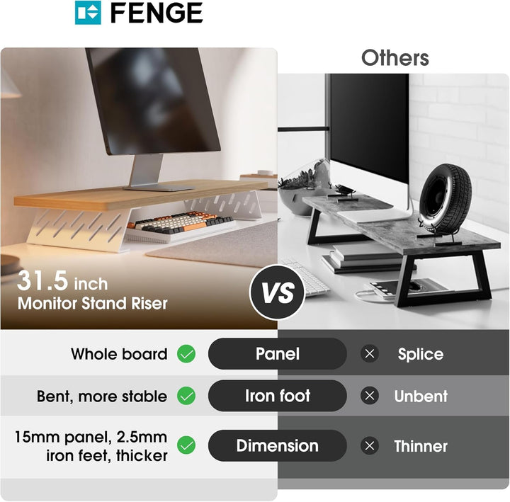 Fenge Dual Monitorständer mit Modernen Metallfüssen Multifunktionaler Bildschirmständer für Computer