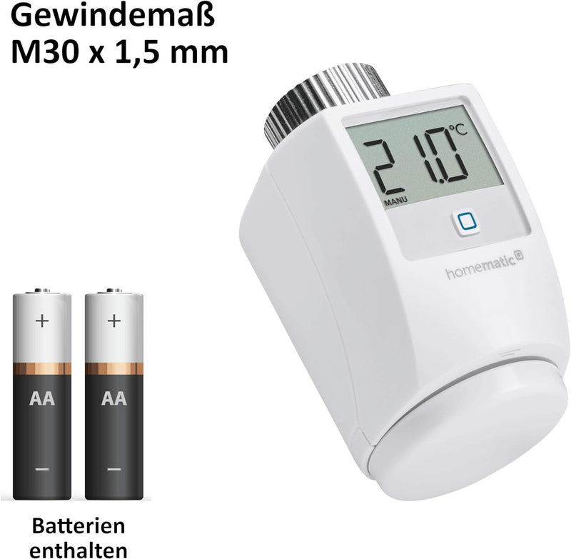 Homematic IP Funk Heizungssteuerung zur Einzelraumregelung mit App. Inhalt: Access Point, 4 Funk Hei