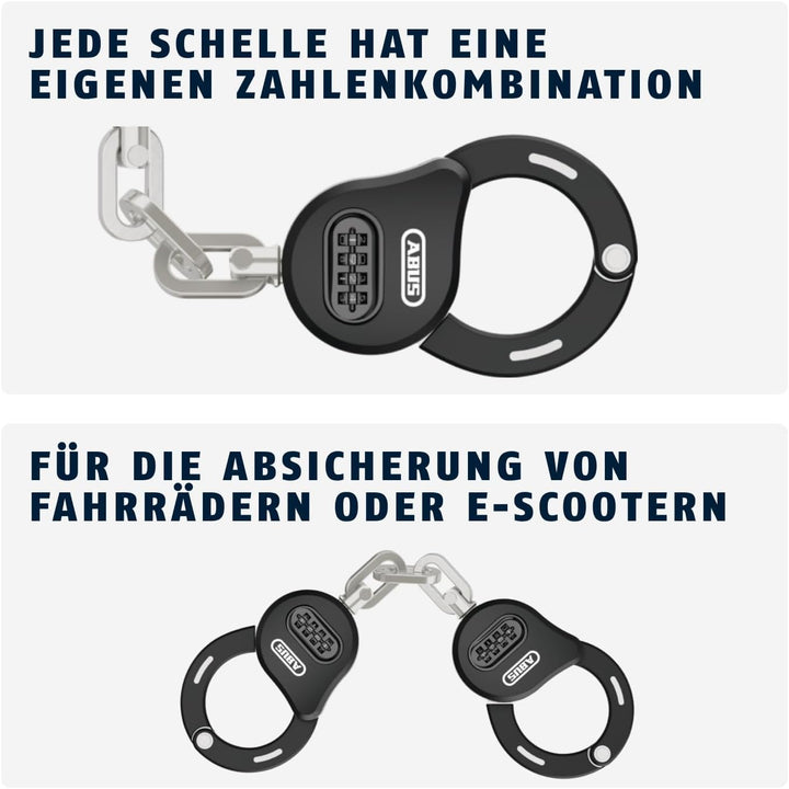 ABUS Handschellenschloss Chain Claw 10 – Fahrradschloss zur Sicherung von Fahrrad, E-Scooter und Rol