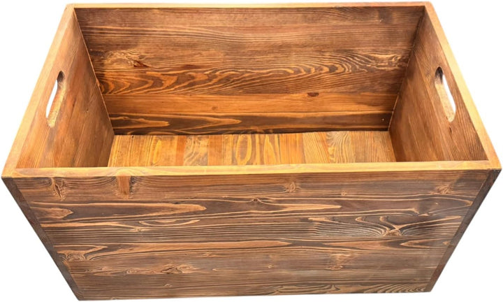 weeco Holz-Aufbewahrungstruhe mit Rollen, 73 x 45 x 40 cm, Kiefernholz, Braun, Multifunktionale Lage