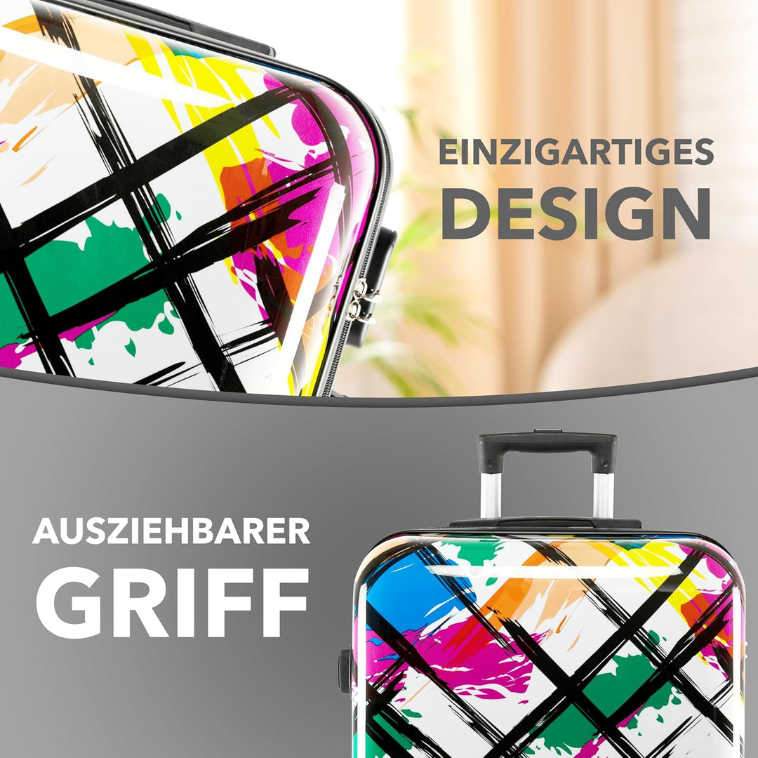 Xonic Design Reisekoffer - Hartschalen-Koffer mit 360° Leichtlauf-Rollen - hochwertiger Trolley mit