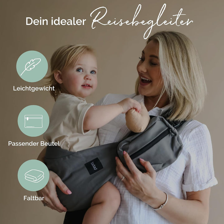 Boba Buddy Hüfttrage Baby bis Kleinkind - 100% Baumwoll Babytrage Seitlich, Kindertrage mit verstell