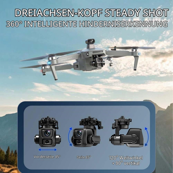 X-Verse KF100MAX Drohne mit Kameras 4K HD EIS, Bildschirmfernsteuerung, RC 6km, 3 Achsen Gimbal, 360