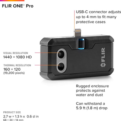 FLIR ONE Pro - iOS - Professional Grade Thermal Camera for Smartphones - with VividIR and MSX Image