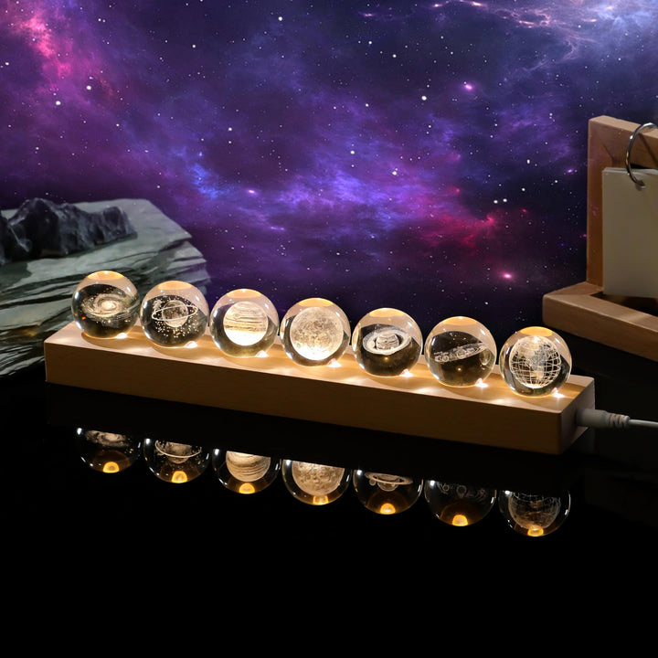 Qianwei Sonnensystem Kristallkugel 7 7 X Solarsystem-kristallkugeln, 7 Kristallkugeln mit Sonnensyst