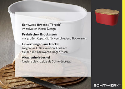 ECHTWERK Brotkasten “FRESH“, Brotbox, Brotaufbewahrung, Platzsparende Aufbewahrungsbox, Brotkorb mit