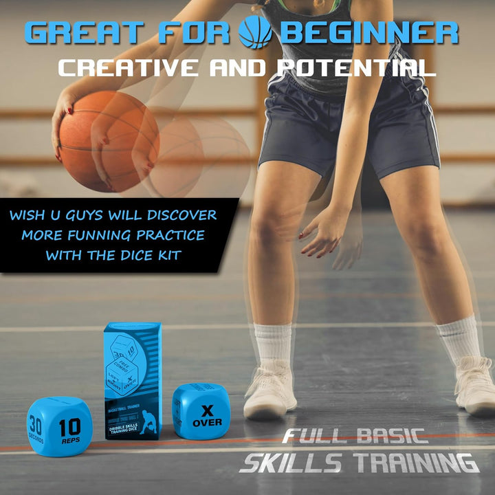 SIRUITON Basketball Training Dice (2pcs) - Fun &amp; Portable Basketball Skills Trainer Gifts for Boys a