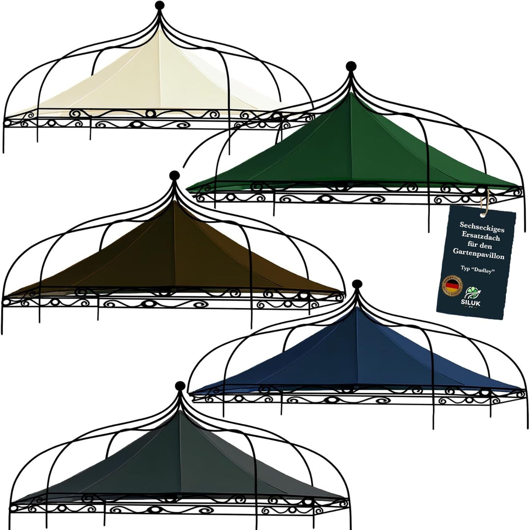 freigarten.de Ersatzdach für Pavillon Modena 6-eck 320cm Wasserdicht Material: Panama PCV Soft 370g/