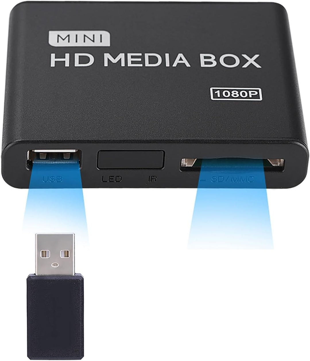 1080P Full HD Box Media Player, 100 Mbit/S Media Player Box, Unterstützung für USB MMC RMVB MP3 AVI